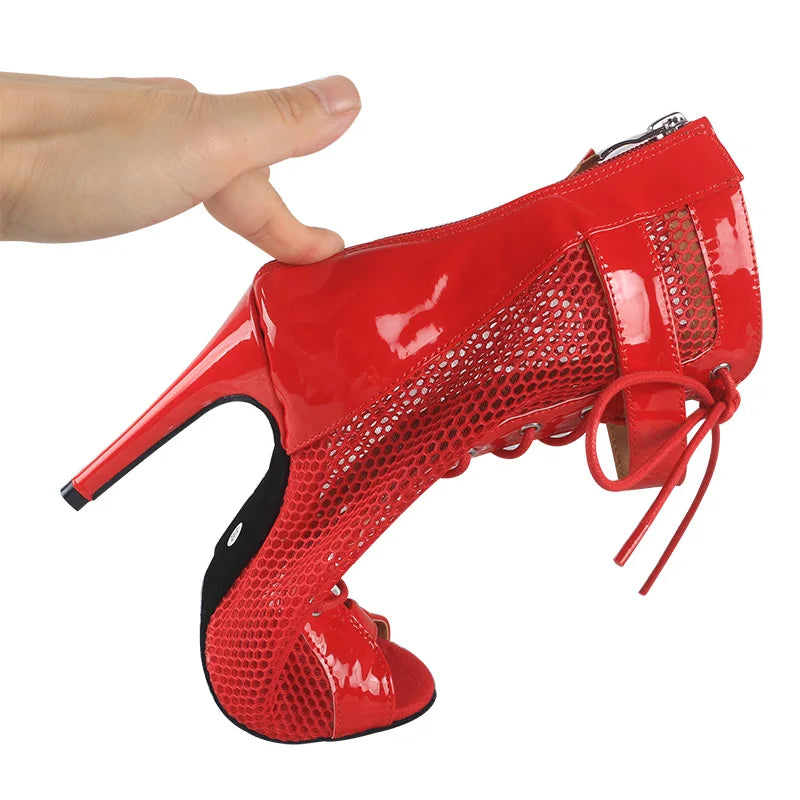 🔥 Papé Femme Fatale Heels – Red Shiny Statement