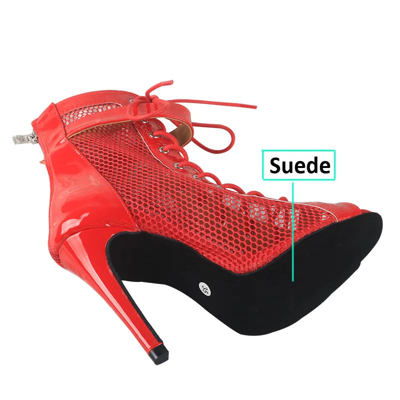 🔥 Papé Femme Fatale Heels – Red Shiny Statement